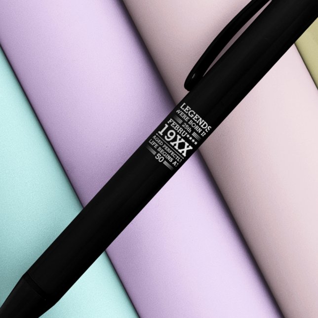 Caneta Preta As Legendas Personalizadas Eram Nasceres no Mês do (Criador carregado)