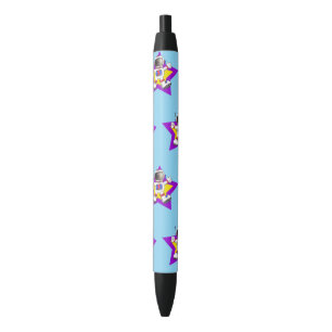 Caneta Preta Astronauta de desenho animado em Design de estrela