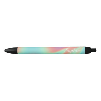 Caneta Preta Aura holográfica iridescente moderna Nome