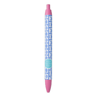Caneta Preta Azul Coruja Aqua Nome Personalizado N#1