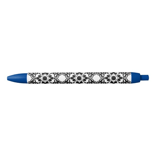 CANETA PRETA AZULEJO PRETO E BRANCO MODERNO (Frente)