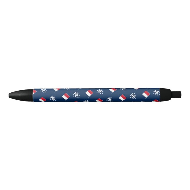 Caneta Preta Ballpoint das Terras Austrais e Antárticas Frances (Frente)