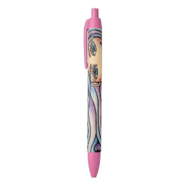 Caneta Preta Ballpoint Lady Violet & Blue.