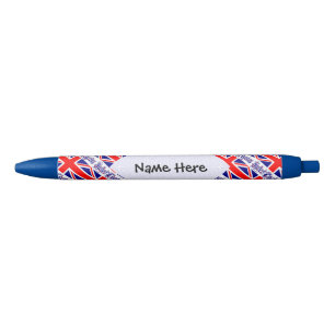 Caneta Preta Bandeira Britânica do Reino Unido Personalizada em