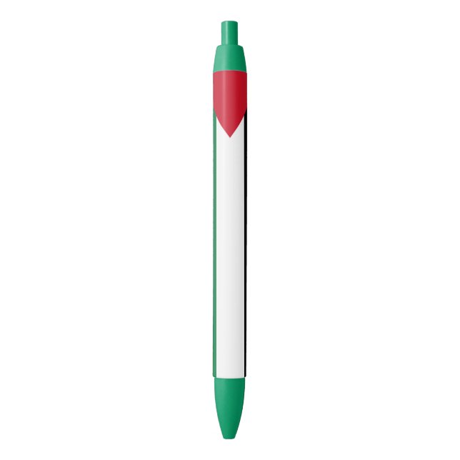 Caneta Preta Bandeira da Palestina (Frente Vertical)