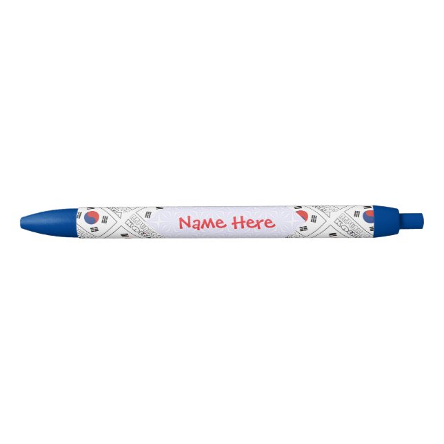 Caneta Preta Bandeira da República da Coreia Personalizada (Frente)