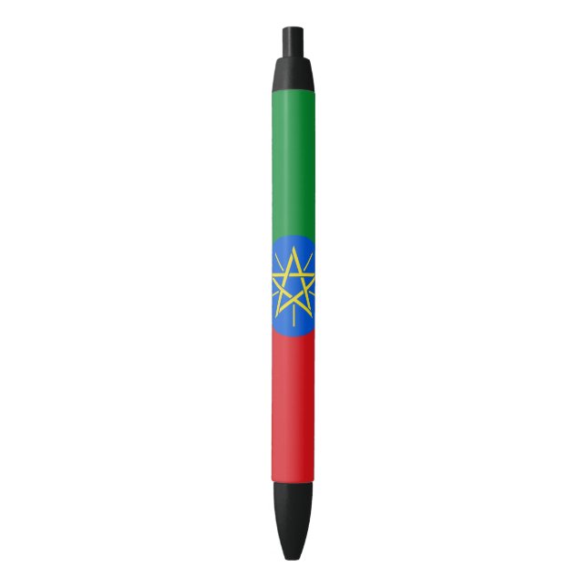 Caneta Preta Bandeira de Etiópia (Frente Vertical)