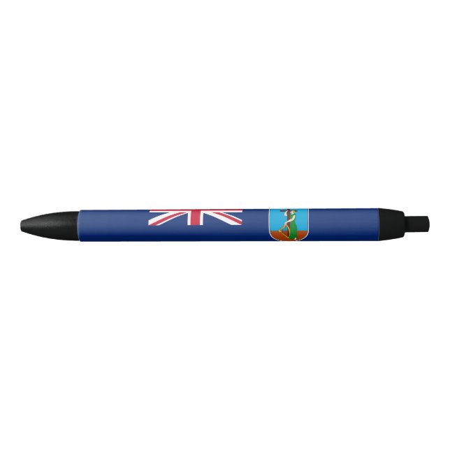 Caneta Preta Bandeira de Montserrat (Frente)