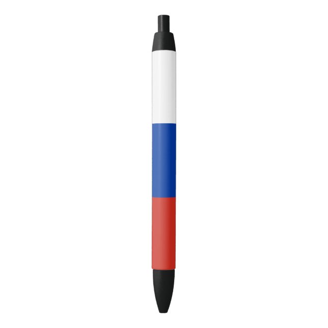 Caneta Preta Bandeira de Rússia (Frente Vertical)