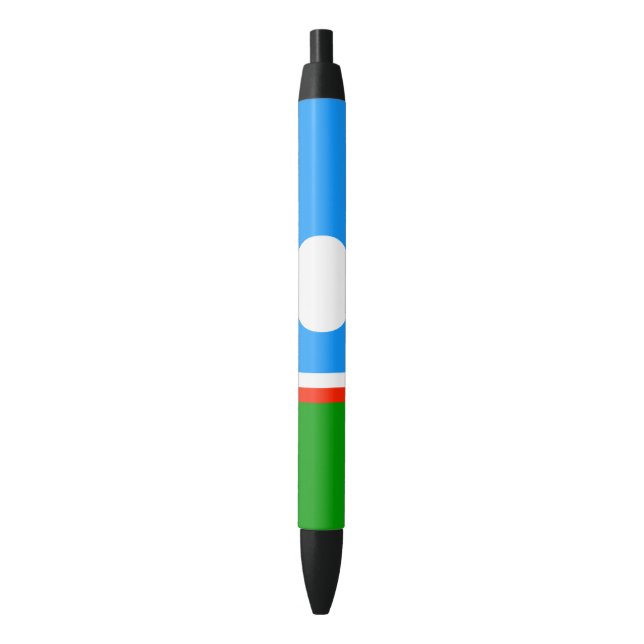 Caneta Preta Bandeira de Sakha (Frente Vertical)