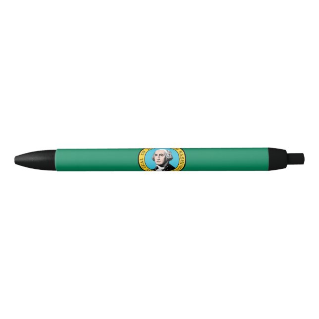Caneta Preta Bandeira do Estado de Washington (Frente)