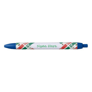 Caneta Preta Bandeira do México Personalizada em Azulejos
