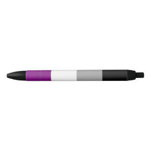 Caneta Preta Bandeira do orgulho assexual de SlipperyJoe enfati