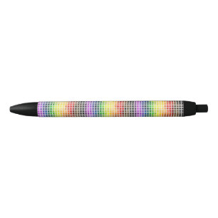 Caneta Preta Bandeira do Orgulho Gay Colorida Xadrez Boho Excên