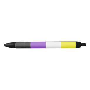 Caneta Preta Bandeira do Orgulho Não Binário SlipperyJoe's amar