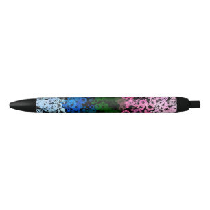 Caneta Preta Bandeira do Orgulho Omniromântico Floral Fofo Retr