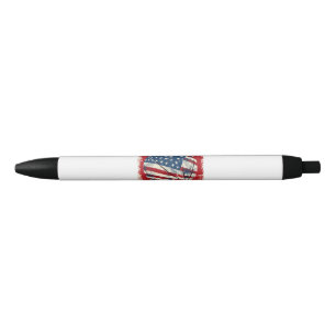 Caneta Preta Bandeira dos EUA julho 4° Basquete