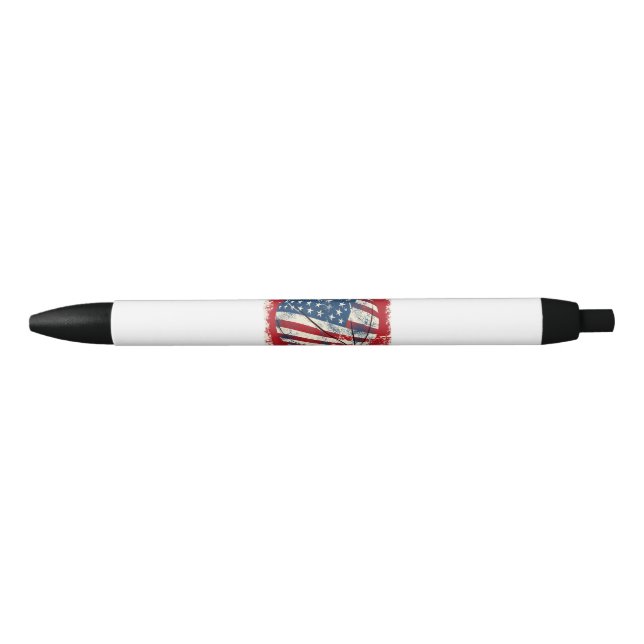 Caneta Preta Bandeira dos EUA julho 4° Basquete (Frente)