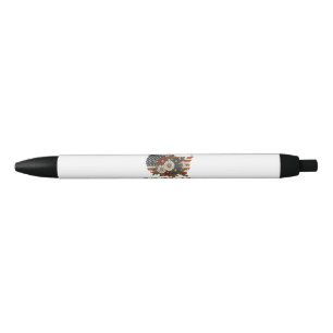Caneta Preta Bandeira Floral América 250 Anos