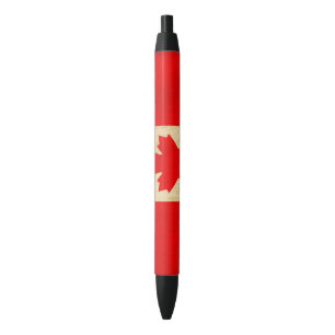 Caneta Preta Bandeira Nacional Patriótica Original do CANADÁ