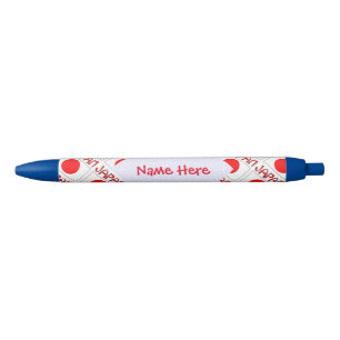Caneta Preta Bandeira Personalizada do Japão em Padrão Xadrez d