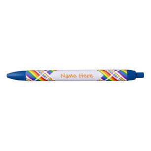 Caneta Preta Bandeira Personalizada do Orgulho Gay LGBTQ Tiled