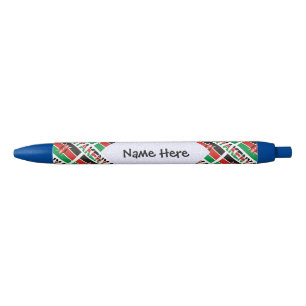 Caneta Preta Bandeira Quênia Enviada Personalizada