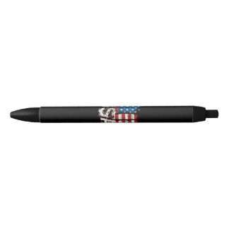 Caneta Preta Bandeira Retro-Americana EUA 4 de julho