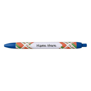 Caneta Preta Bandeira Tiled Personalizada da Bielorrússia Nome