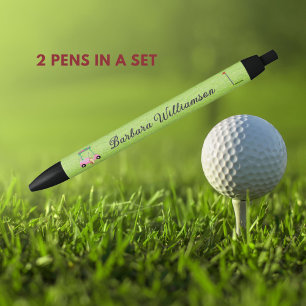 Caneta Preta Bandeja de Carrinho Rosa Golf Sinalizador de Carri