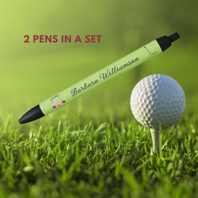 Caneta Preta Bandeja de Carrinho Rosa Golf Sinalizador de Carri (Criador carregado)