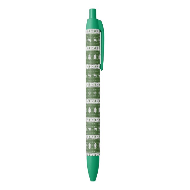 Caneta Preta Baseado em verde-chic no Natal (parte de inferior (Vertical))