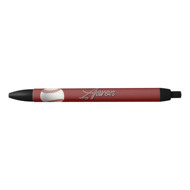Caneta Preta Baseball Personalizado (Frente)