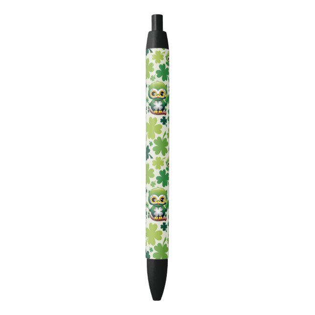 Caneta Preta Bebê Coruja Fofo St Patrick Cartoon (Frente Vertical)