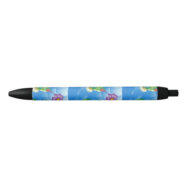 Caneta Preta Beija-flor: Estilizado (Frente)