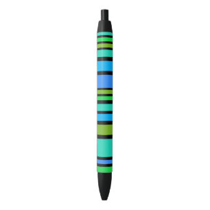 Caneta Preta BG Stripes Padrão Colorido II + suas costas e idei