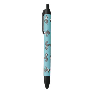 Caneta Preta Black And White Staffordshire Bull Terrier Pattern