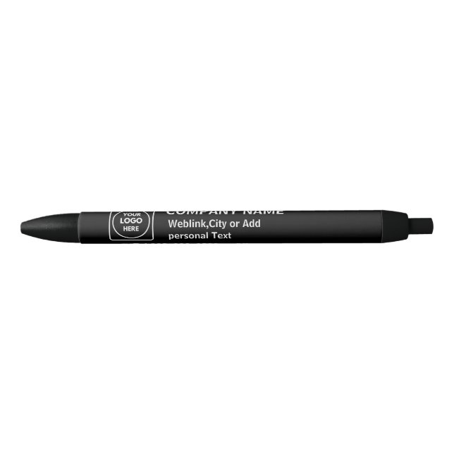 Caneta Preta Black Business Logo Custom Company Brand pen (Frente)