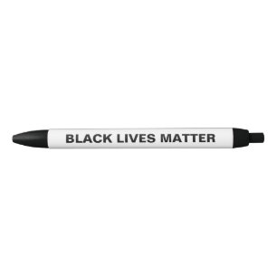 Caneta Preta Black Lives Importam texto branco e preto minimali