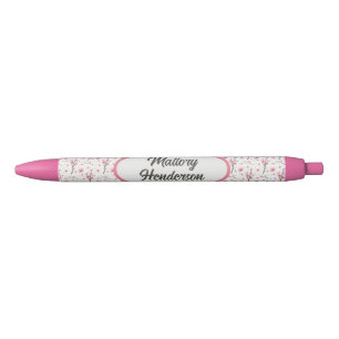 Caneta Preta Blossomas de Cereja Personalizados