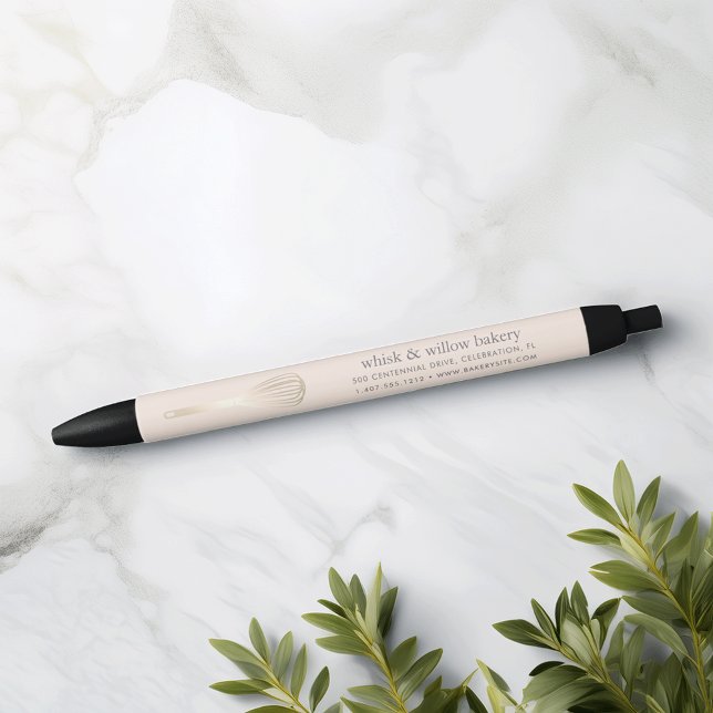 Caneta Preta Blush e Dourado Whisk | Empresas de padaria ou res (Criador carregado)
