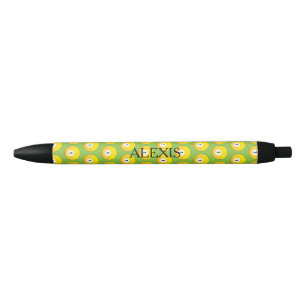 Caneta Preta Bola de Bilhar Amarela Número Um Personalizar