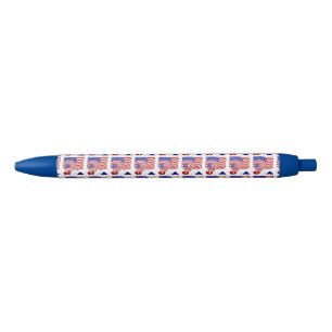 Caneta Preta Bola de Futebol com Bandeira dos EUA em Mosaico