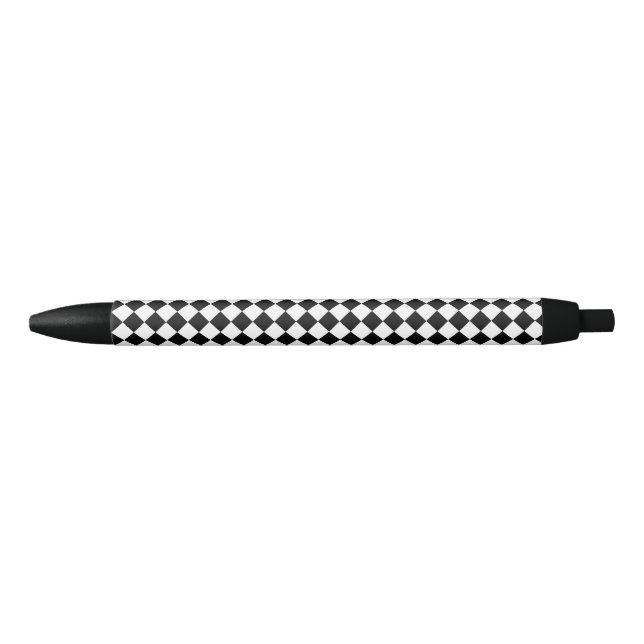 Caneta Preta Bold Black and White Chevron Pattern Classic (Frente)