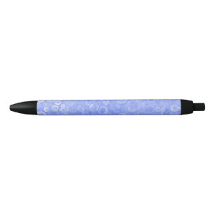 Caneta Preta Bolhas Azuis E Brancas