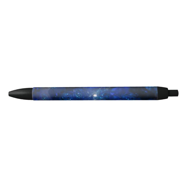 Caneta Preta Bolhas de Vidro Azul Queda (Frente)