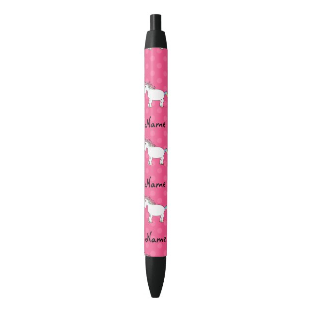 Caneta Preta Bolinhas conhecidas personalizadas do rosa do (Frente Vertical)
