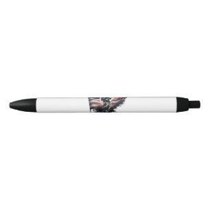 Caneta Preta Bombeiro americano. Bandeira dos Estados Unidos.