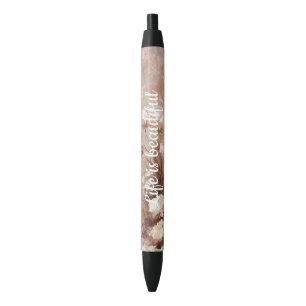 Caneta Preta Bonito Beige Blush Pink Boho Floral