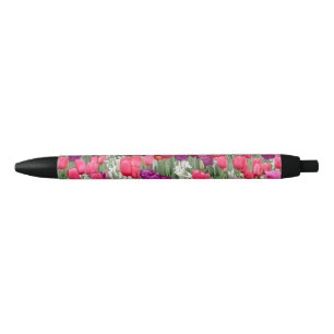 Caneta Preta Bonito em Petais Rosa